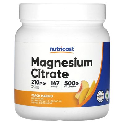 Nutricost Magnesiumcitrat Pfirsich Mango 17,9 oz (500 g)