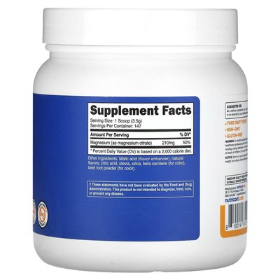 Nutricost Magnesiumcitrat Pfirsich Mango 17,9 oz (500 g)