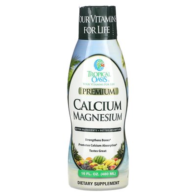 Oaza tropikalna, magnez wapnia premium, 16 Oz (480 ml)