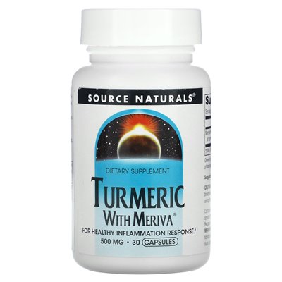 Źródło Naturals, kurkuma z merivą, 500 mg, 30 kapsułek Źródło Naturals, kurkuma z merivą, 500 mg, 30 kapsułek