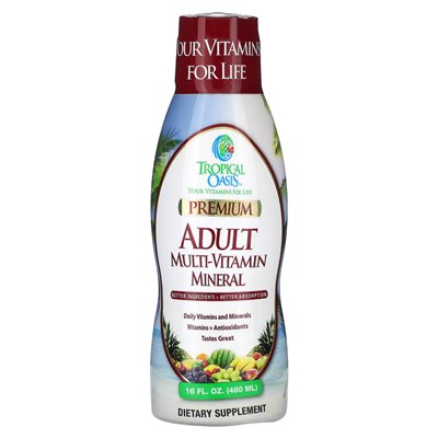 Oaza tropikalna, Mineral Multi-vitamin premium, dla dorosłych, 16 Oz (480 ml)