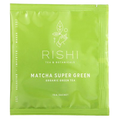 Rishi Tea, ekologiczna zielona herbata, matcha super zielona, 15 saszetek, 1,32 uncji (37,5 g) Rishi Tea, ekologiczna zielona herbata, matcha super zielona, 15 saszetek, 1,32 uncji (37,5 g)