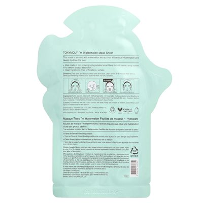 Tonymoly I Am Watermelon Beauty-Maskenblatt, 1 Blatt, 0,74 Unzen (21 g)