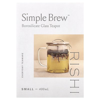 Rishi Tea, Simple Brew ™, borokrzemowa szklana czajniczka, 13,5 fl oz (400 ml) Rishi Tea, Simple Brew ™, borokrzemowa szklana czajniczka, 13,5 fl oz (400 ml)