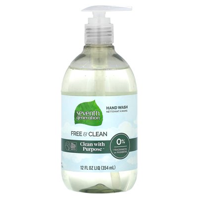 Seventh Generation, Hand Wash, Free & Clean, Fragrance Free, 12 fl oz (354 ml) Seventh Generation, Hand Wash, Free & Clean, Fragrance Free, 12 fl oz (354 ml)