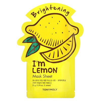 Tonymoly I Am Lemon Brightening Beauty Mask Sheet, 1 Blatt, 0,74 oz (21 g)