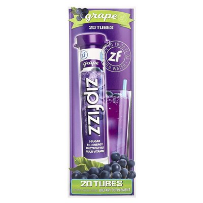Zipfizz, mieszanka napojów energetycznych, winogron, 20 rur, 0,39 uncji (11 g) każdy