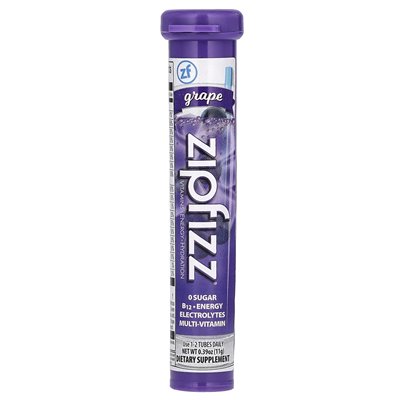 Zipfizz, mieszanka napojów energetycznych, winogron, 20 rur, 0,39 uncji (11 g) każdy
