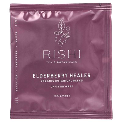 Rishi Tea, Organic Botanical Blend, Elderberry Healer, Caffeine Free, 15 Tea Bags, 1.95 oz (55.5 g) each