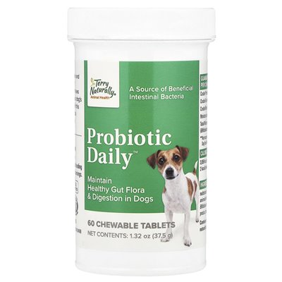 Terry Naturally, Probiotyk codzienny, dla Psów, 60 tabletek do żucia, 1,32 uncji (37,5 g)