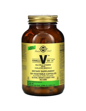 Solgar, Formula V, VM-75, Multi-Component Vitamins with Chelated Minerals, 120 Vegetarian Capsules