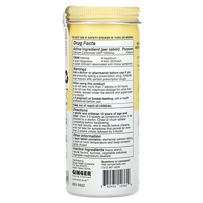Wonderbelly, Antacid, Lemon Sorbet, 60 Chewable Tablets Wonderbelly, Antacid, Lemon Sorbet, 60 Chewable Tablets