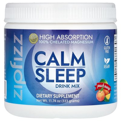 Zipfizz, Calm Sleep Drink Mix, Peach Mango, 11,74 uncji (333 g)