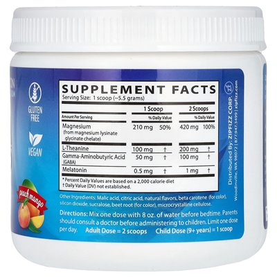 Zipfizz, Calm Sleep Drink Mix, Peach Mango, 11,74 uncji (333 g)