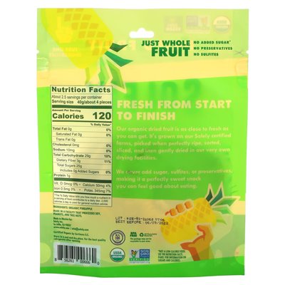 Wyłącznie organiczne pierścienie ananasowe, 3,5 uncji (100 g)