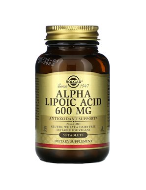 Solgar, Kwas Alfa Liponowy, 600 mg, 50 tabletek