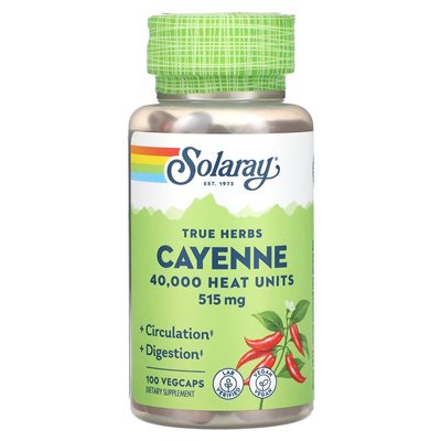 Solaray, True Herbs, Cayenne, 515 mg, 100 Vegcaps