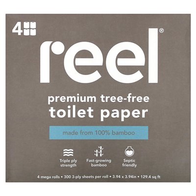 Reel, premium bez drzewa papieru toaletowego, 4 mega rolki