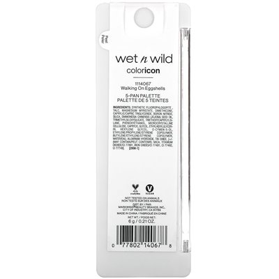 Wet n Wild, Color Icon, 5-Pan Eyeshadow Palette, 1114067 Walking on Eggshells, 0.21 oz (6 g)