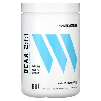 SWOLVERINE, BCAA 2:1:1, Pineapple Passionfruit, 14.81 oz (420 g)