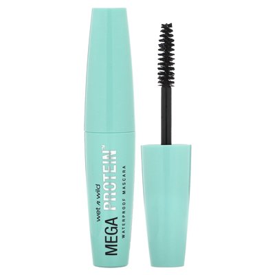 Wet n Wild, Mega Protein Waterproof Mascara, C154A bardzo czarny, 0,21 fl oz (6 ml)