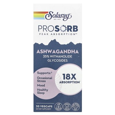 Solaray, Ashwagandha, 30 Vegcaps