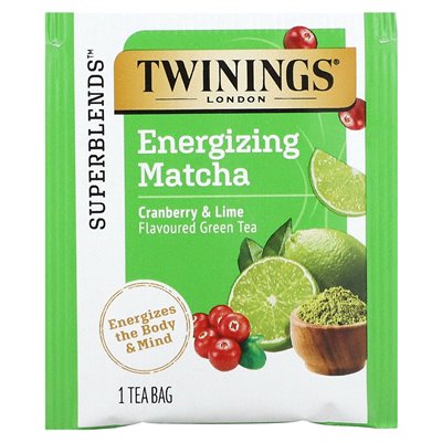 Twinings, Energia Matcha Green Tea, Cranberry & Lime, 18 toreb herbaty, 1,27 uncji (36 g) Twinings, Energia Matcha Green Tea, Cranberry & Lime, 18 toreb herbaty, 1,27 uncji (36 g)