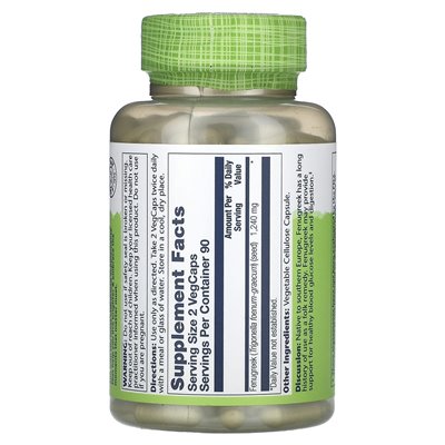 Solaray, True Herbs, kozieradka, 1240 mg, 180 kapsułek warzywnych (620 mg na kapsułkę) Solaray, True Herbs, kozieradka, 1240 mg, 180 kapsułek warzywnych (620 mg na kapsułkę)