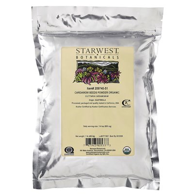 Starwest Botanicals, Bio-Kardamomsamenpulver, 1 lb (453,6 g)
