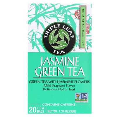 Triple Leaf Tea, Jasmine Green Tea, 20 toreb herbaty, 1,34 uncji (38 g)