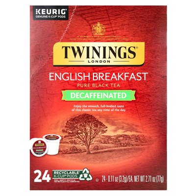 Twin, Pure Black Tea, English Breakfast, Decaffeinated, 24 Kup-Cup, 0.11 oz (3.2 g)