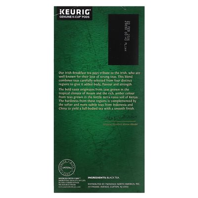Bliźniacze, czysta czarna herbata, irlandzkie śniadanie, 24 K-cup, 0,11 uncji (3 g) Bliźniacze, czysta czarna herbata, irlandzkie śniadanie, 24 K-cup, 0,11 uncji (3 g)