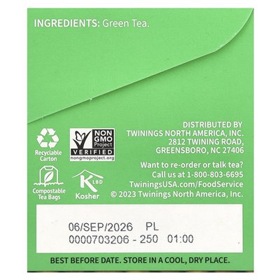 Twin Pure Grüner Tee, 25 Teebeutel, 1,76 oz (50 g) Twin Pure Grüner Tee, 25 Teebeutel, 1,76 oz (50 g)