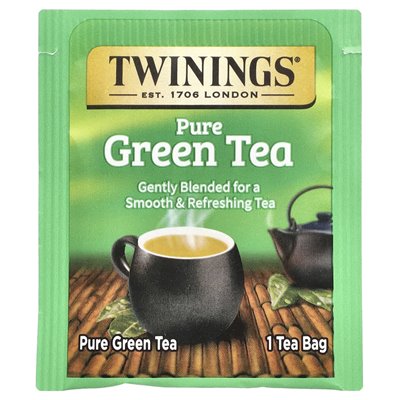 Twin Pure Grüner Tee, 25 Teebeutel, 1,76 oz (50 g) Twin Pure Grüner Tee, 25 Teebeutel, 1,76 oz (50 g)