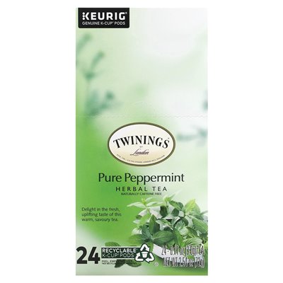 Twins, Herbal Tea, Pure Peppermint, Caffeine, 24 K-Cups, 0.11 oz (3 g)