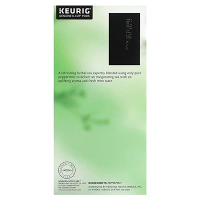 Bliźniacze, herbata ziołowa, czysta mięta pieprzowa, kofeina, 24 K-kubki, 0,11 uncji (3 g)