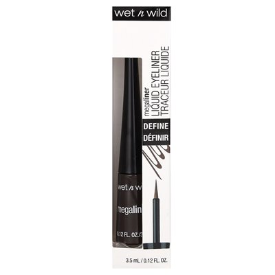 Wet n Wild, megaliner, liquid eyeliner, 872A dark brown, 0.12 fl oz (3.5 ml)