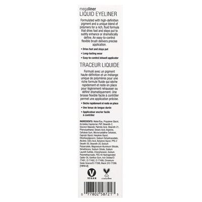 Wet n Wild, megaliner, liquid eyeliner, 872A dark brown, 0.12 fl oz (3.5 ml)