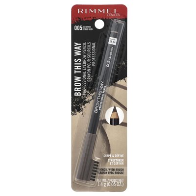 Rimmel London, Brow This Way, professioneller Augenbrauenstift, 005 Ash Brown, 0,05 oz (1,4 g)