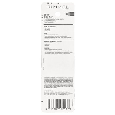 Rimmel London, Brow This Way, professioneller Augenbrauenstift, 005 Ash Brown, 0,05 oz (1,4 g)