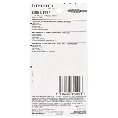 Rimmel London, Kind & Free, Pure Mascara, 002 Brown Black, 0.23 fl oz (7 ml)