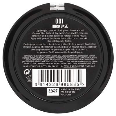 Rimmel London, Maxi Blush, 001 Trzecia baza, 0,31 uncji (9 g)