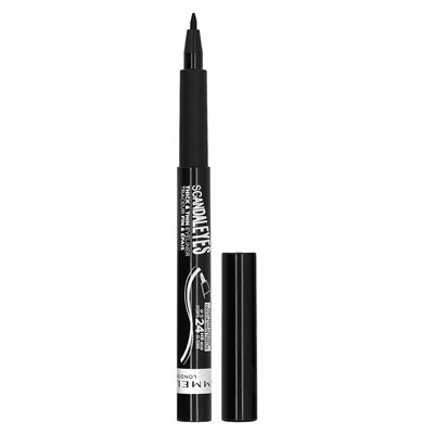 Rimmel London, Scandal'eyes, thick and thin eyeliner, 001 black, 0.0367 fl oz (1.1 ml)