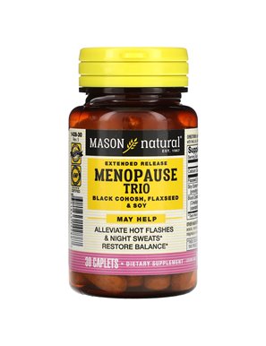 Mason Natural, Extended Release Menopause Support Trio, Ginseng, Flax & Soy, 30 Caplets Mason Natural, Extended Release Menopause Support Trio, Ginseng, Flax & Soy, 30 Caplets