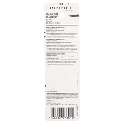 Rimmel London, Scandal'eyes, Exaggerate Eyeliner, 001 Schwarz, 0,08 fl oz (2,5 ml)