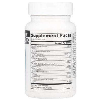 Źródło Naturals, Daily Essential Enzymes®, 500 mg, 60 kapsułek