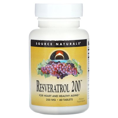 Źródło Naturals, Resveratrol 200 ™, 200 mg, 60 tabletek Źródło Naturals, Resveratrol 200 ™, 200 mg, 60 tabletek