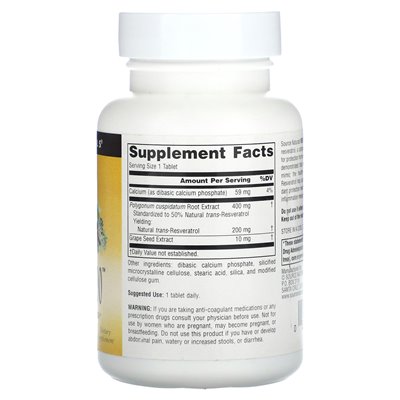 Źródło Naturals, Resveratrol 200 ™, 200 mg, 60 tabletek Źródło Naturals, Resveratrol 200 ™, 200 mg, 60 tabletek