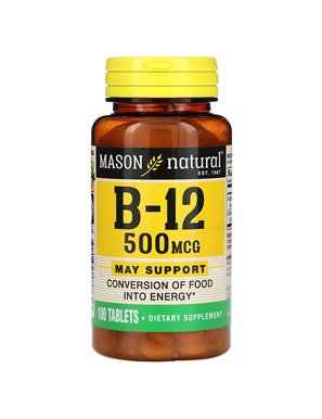 Mason Natural, B-12, 500 mcg, 100 Tabletten Mason Natural, B-12, 500 mcg, 100 Tabletten