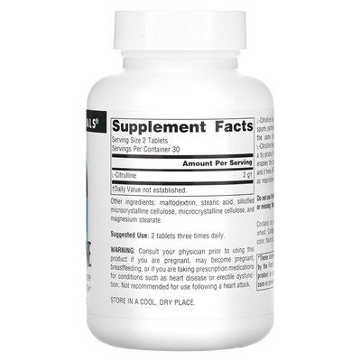 Source Naturals, L-Cytrynian, 1000 mg, 60 tabletek Source Naturals, L-Cytrynian, 1000 mg, 60 tabletek